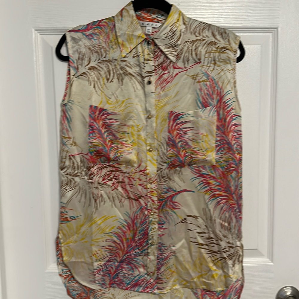 Cabi Feather silk top
